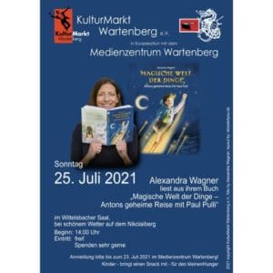 Plakat Lesung Magische Welt der Dinge Band 1 in Wartenberg