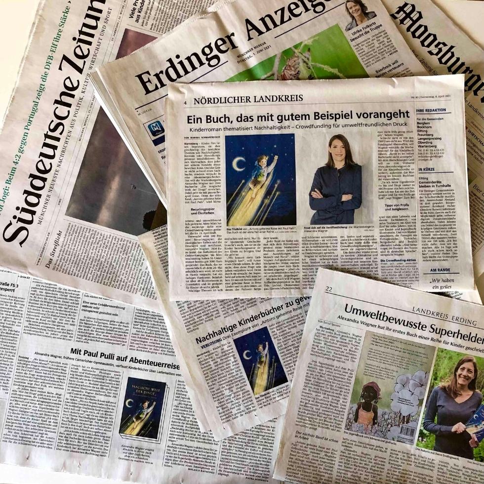 Zeitungsartikel über Kinderbuchreihe Magische Welt der Dinge
