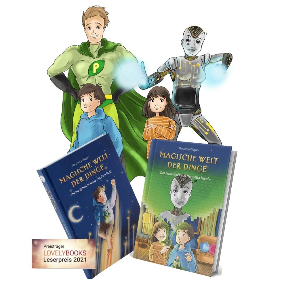 Superhelden-Kinderbücher-Paul-Pulli-Henrietta-Handy-Magische-Welt-der-Dinge